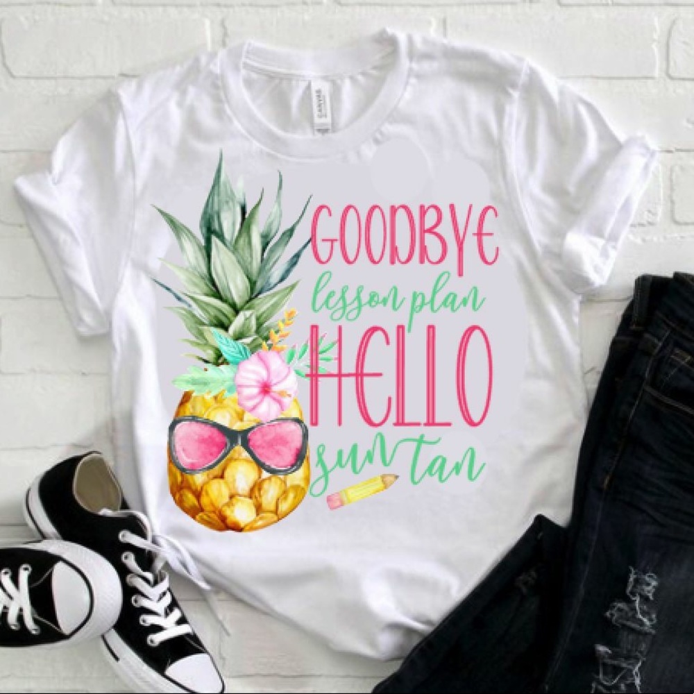 NWT Teacher Summer Pineapple T-shirt
